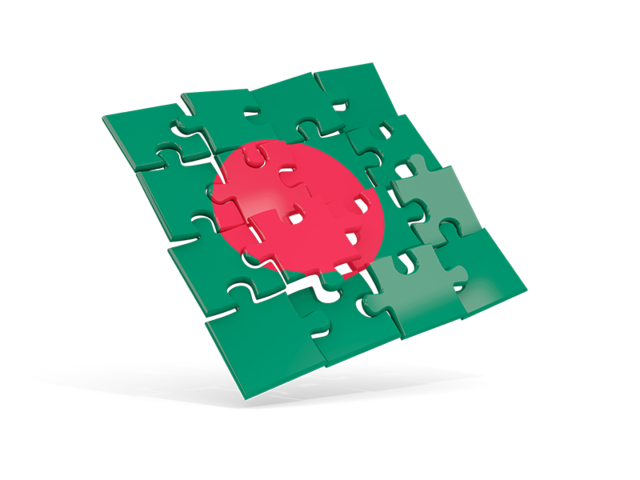 Square puzzle flag. Download flag icon of Bangladesh at PNG format