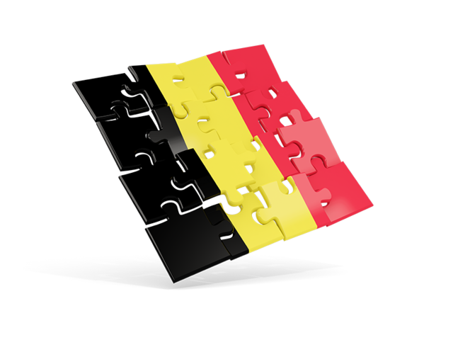 Square puzzle flag. Download flag icon of Belgium at PNG format