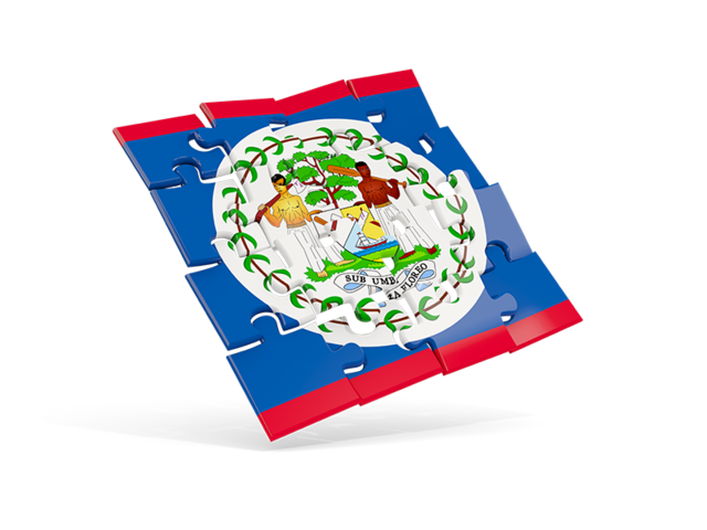 Square puzzle flag. Download flag icon of Belize at PNG format
