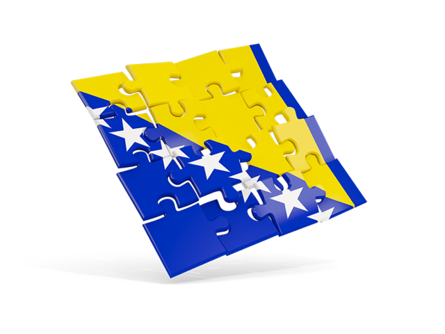 Квадратный флаг-пазл. Скачать флаг. Босния и Герцеговина