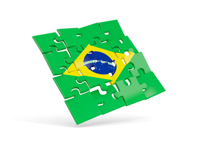 Квадратный флаг-пазл. Скачать флаг. Бразилия