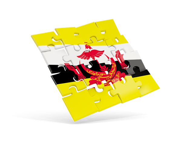 Square puzzle flag. Download flag icon of Brunei at PNG format