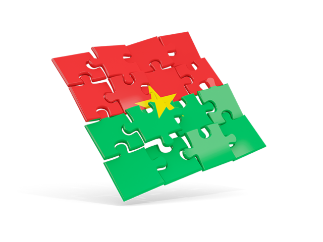 Square puzzle flag. Download flag icon of Burkina Faso at PNG format