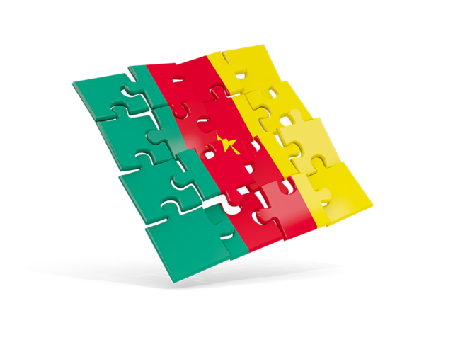 Square puzzle flag. Download flag icon of Cameroon at PNG format