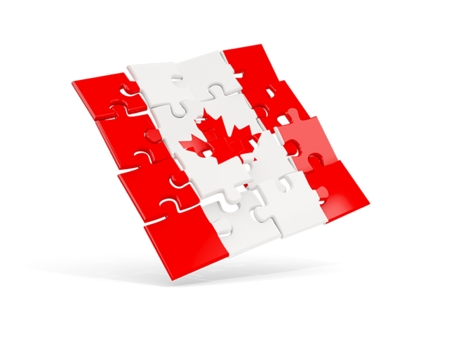 Квадратный флаг-пазл. Скачать флаг. Канада