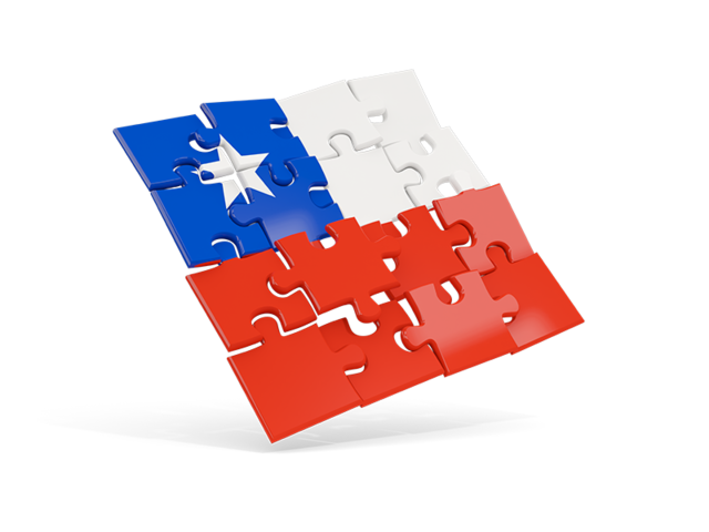 Square puzzle flag. Download flag icon of Chile at PNG format