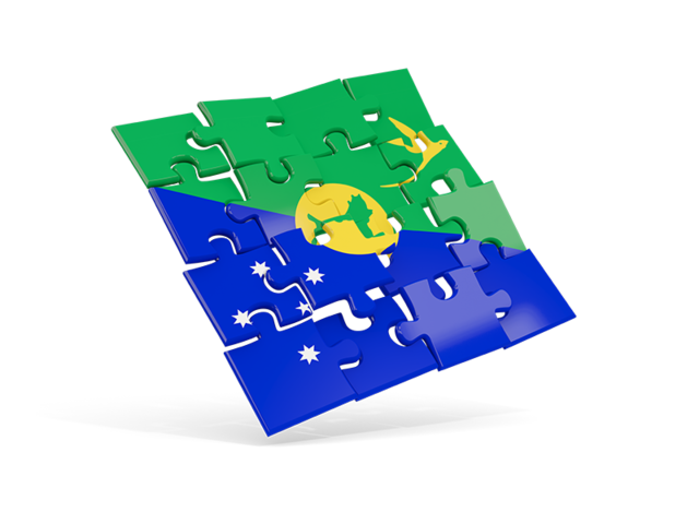 Square puzzle flag. Download flag icon of Christmas Island at PNG format