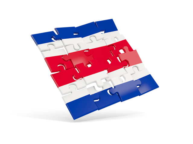 Square puzzle flag. Download flag icon of Costa Rica at PNG format