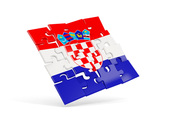 Квадратный флаг-пазл. Скачать флаг. Хорватия