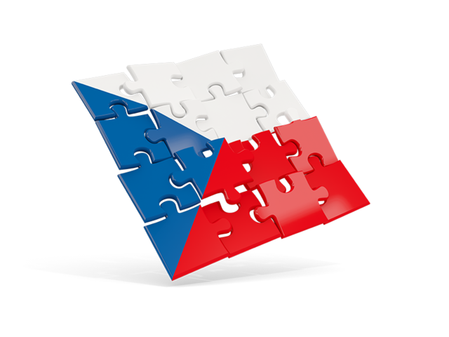 Square puzzle flag. Download flag icon of Czech Republic at PNG format