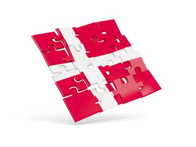 Square puzzle flag. Download flag icon of Denmark at PNG format