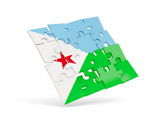 Square puzzle flag. Download flag icon of Djibouti at PNG format