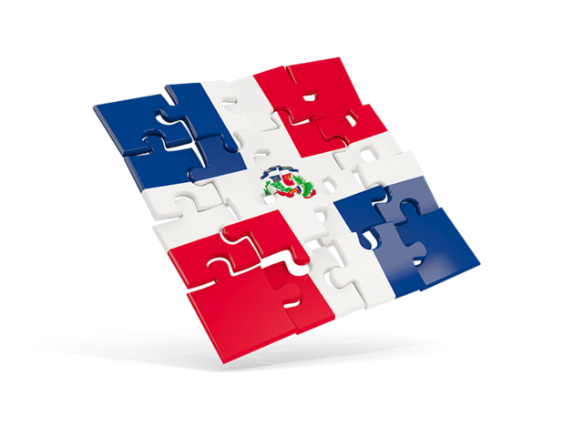 Square puzzle flag. Download flag icon of Dominican Republic at PNG format