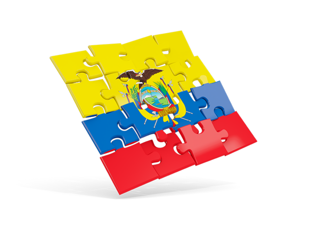 Square puzzle flag. Download flag icon of Ecuador at PNG format