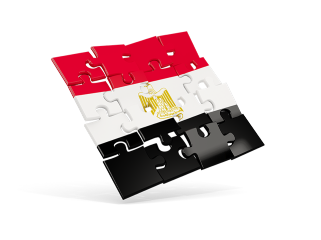 Square puzzle flag. Download flag icon of Egypt at PNG format