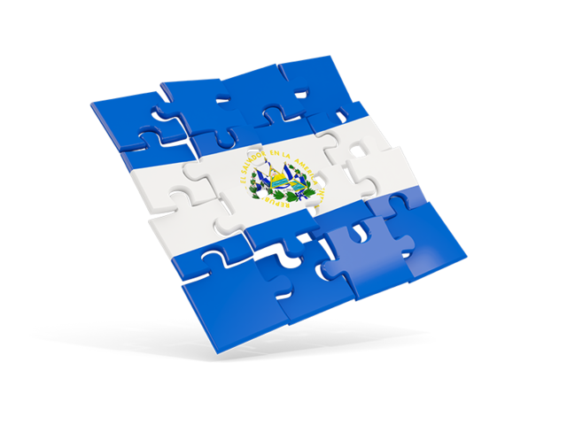 Square puzzle flag. Download flag icon of El Salvador at PNG format