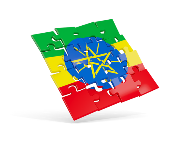 Квадратный флаг-пазл. Скачать флаг. Эфиопия