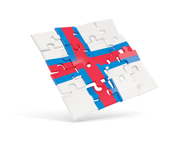 Square puzzle flag. Download flag icon of Faroe Islands at PNG format