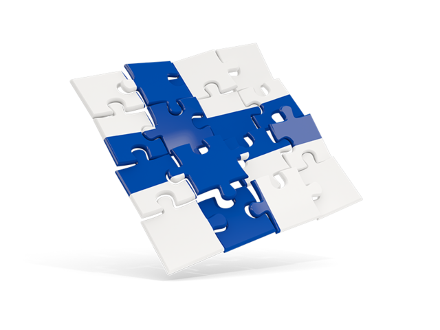 Square puzzle flag. Download flag icon of Finland at PNG format
