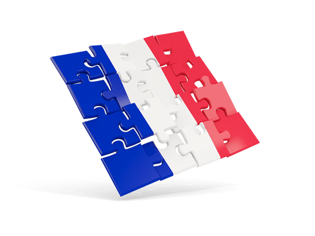Square puzzle flag. Download flag icon of France at PNG format