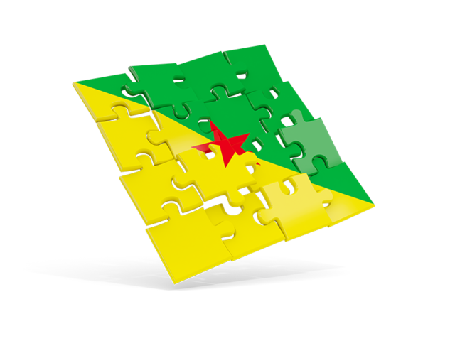 Square puzzle flag. Download flag icon of French Guiana at PNG format