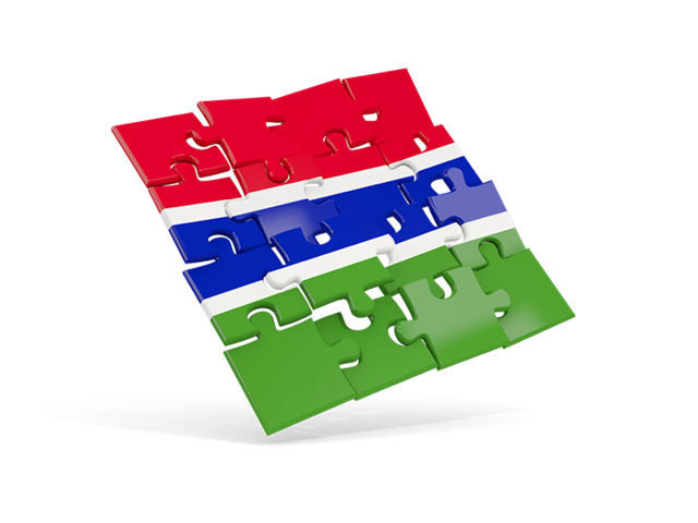 Square puzzle flag. Download flag icon of Gambia at PNG format