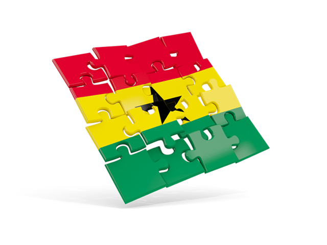 Square puzzle flag. Download flag icon of Ghana at PNG format