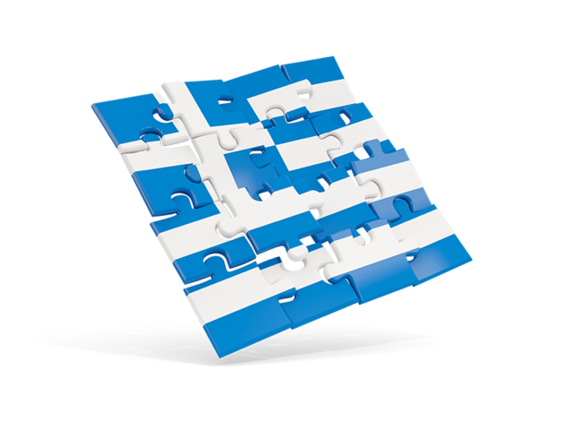 Square puzzle flag. Download flag icon of Greece at PNG format