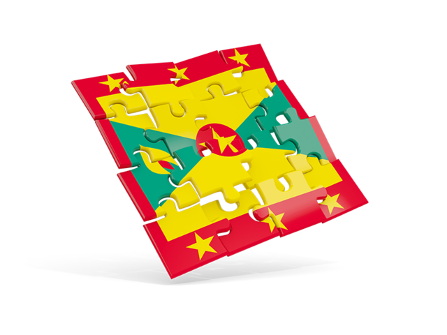 Square puzzle flag. Download flag icon of Grenada at PNG format