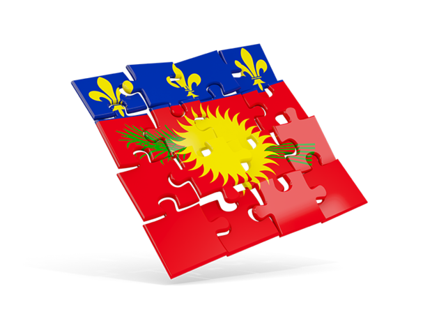 Square puzzle flag. Download flag icon of Guadeloupe at PNG format