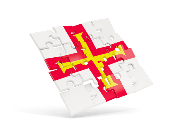 Square puzzle flag. Download flag icon of Guernsey at PNG format