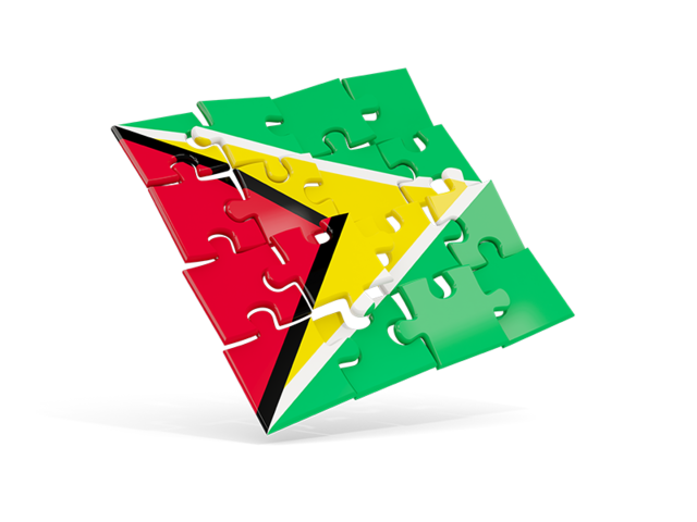 Square puzzle flag. Download flag icon of Guyana at PNG format
