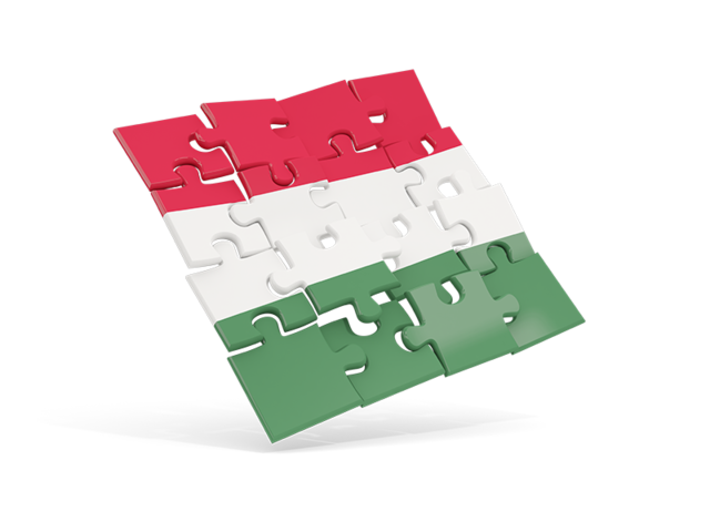 Квадратный флаг-пазл. Скачать флаг. Венгрия