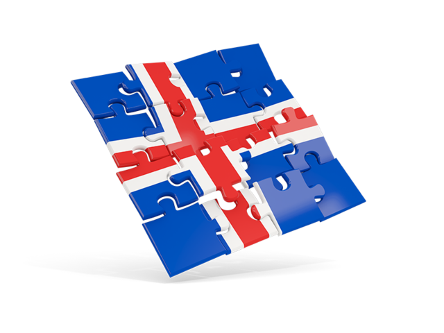 Square puzzle flag. Download flag icon of Iceland at PNG format