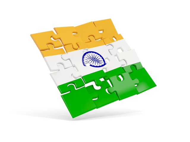 Square puzzle flag. Download flag icon of India at PNG format
