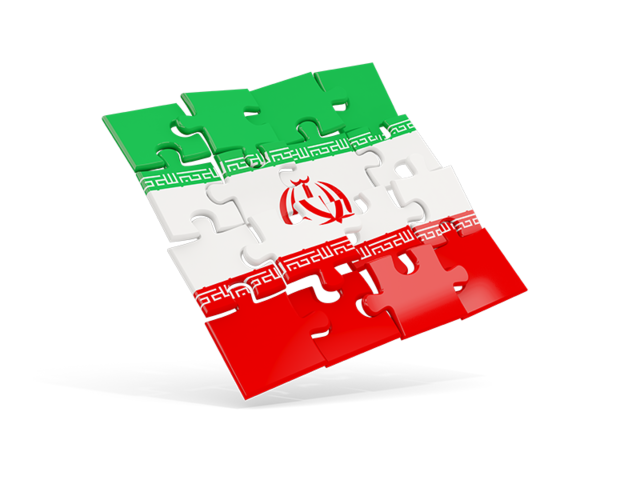 Квадратный флаг-пазл. Скачать флаг. Иран