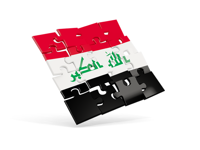 Square puzzle flag. Download flag icon of Iraq at PNG format