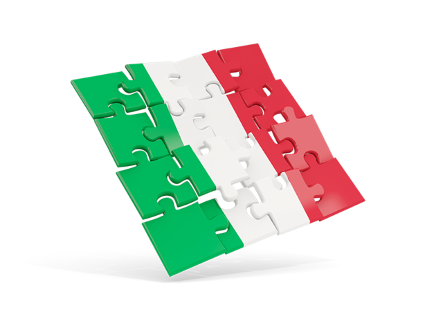 Square puzzle flag. Download flag icon of Italy at PNG format