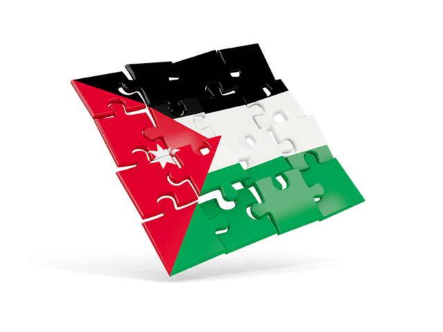 Square puzzle flag. Download flag icon of Jordan at PNG format