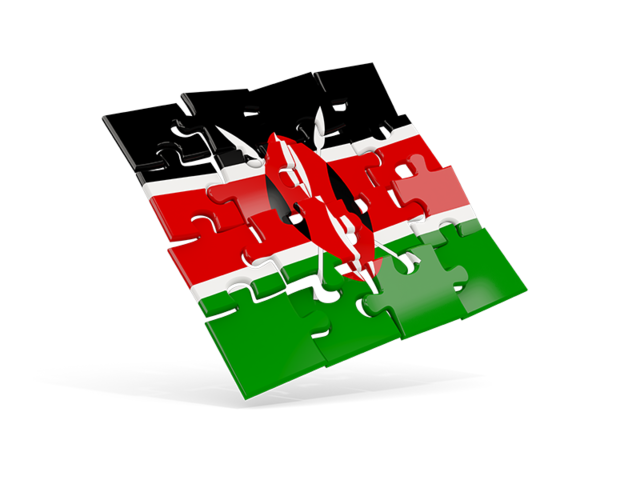 Square puzzle flag. Download flag icon of Kenya at PNG format