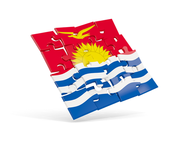 Квадратный флаг-пазл. Скачать флаг. Кирибати