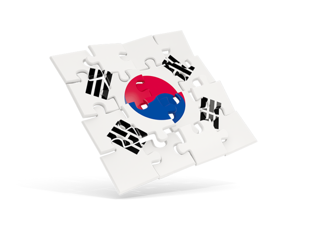 Square puzzle flag. Download flag icon of South Korea at PNG format