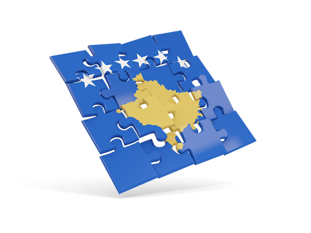 Square puzzle flag. Download flag icon of Kosovo at PNG format