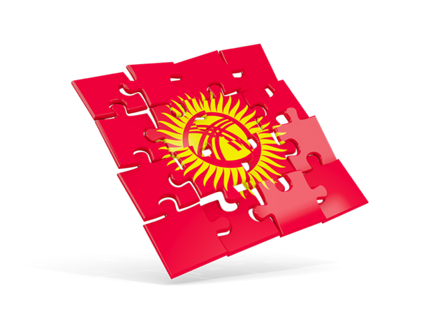 Square puzzle flag. Download flag icon of Kyrgyzstan at PNG format