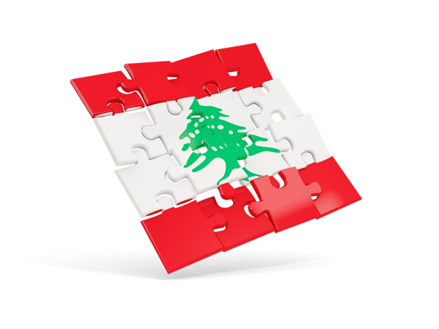 Square puzzle flag. Download flag icon of Lebanon at PNG format