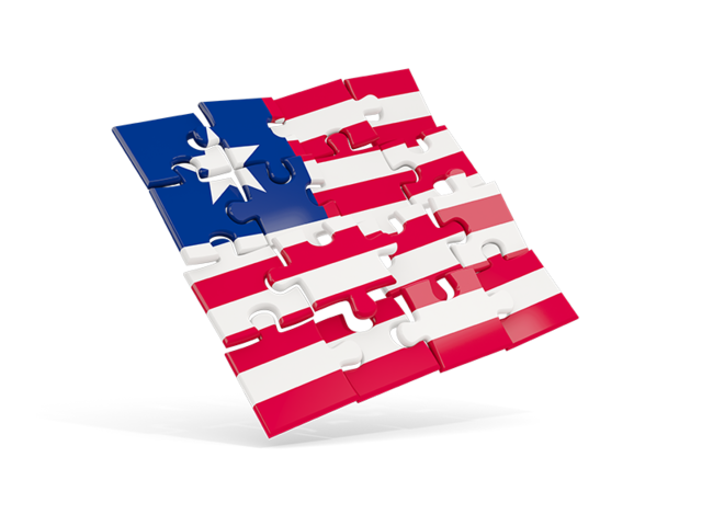 Square puzzle flag. Download flag icon of Liberia at PNG format