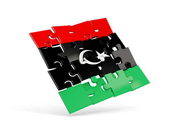 Квадратный флаг-пазл. Скачать флаг. Ливия