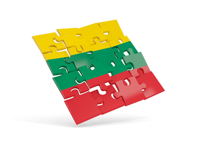 Square puzzle flag. Download flag icon of Lithuania at PNG format