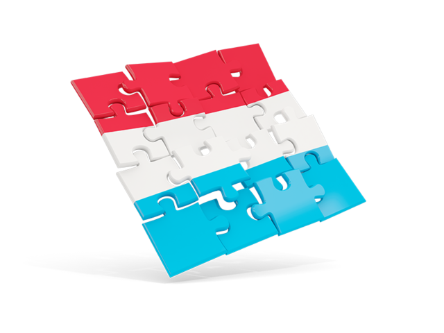 Square puzzle flag. Download flag icon of Luxembourg at PNG format