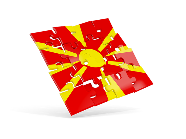 Квадратный флаг-пазл. Скачать флаг. Македония